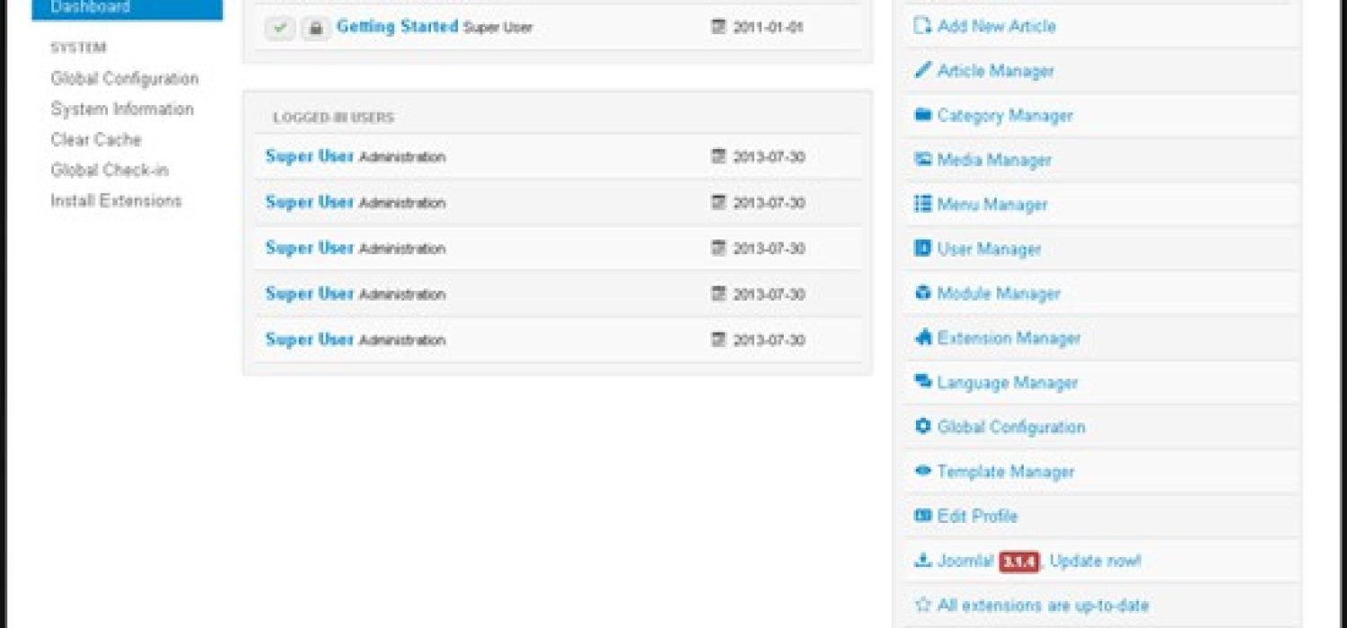 Joomla Admin Panel