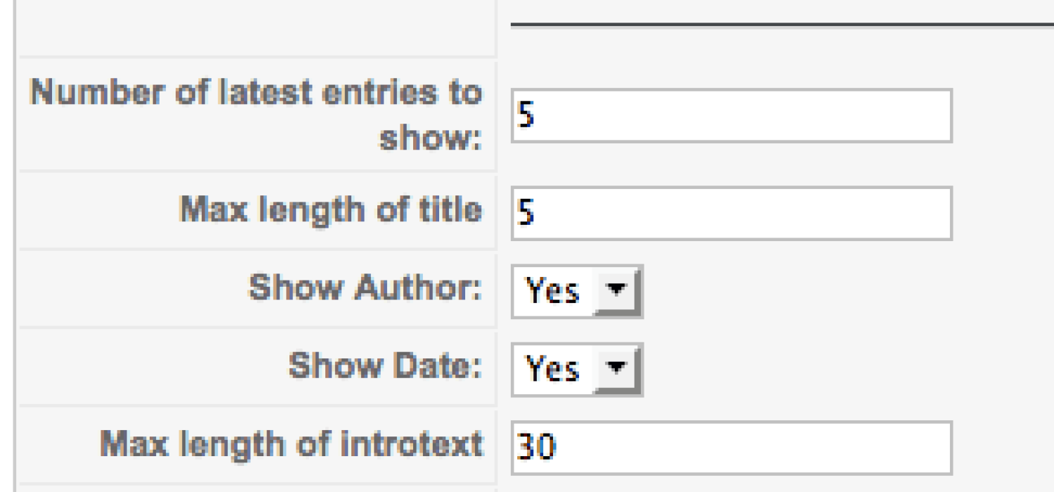 Module Parameters